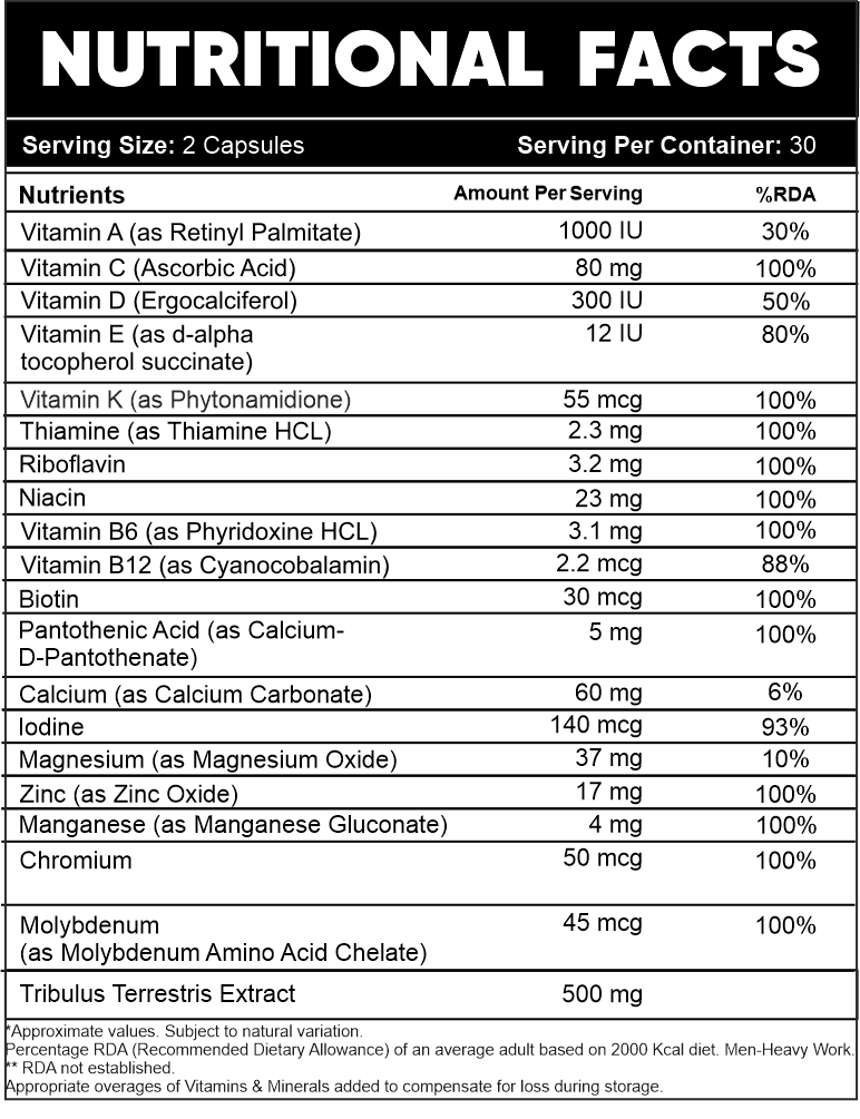 Superior Multi Vitamin + Testa Booster- 60 Softgel Capsule