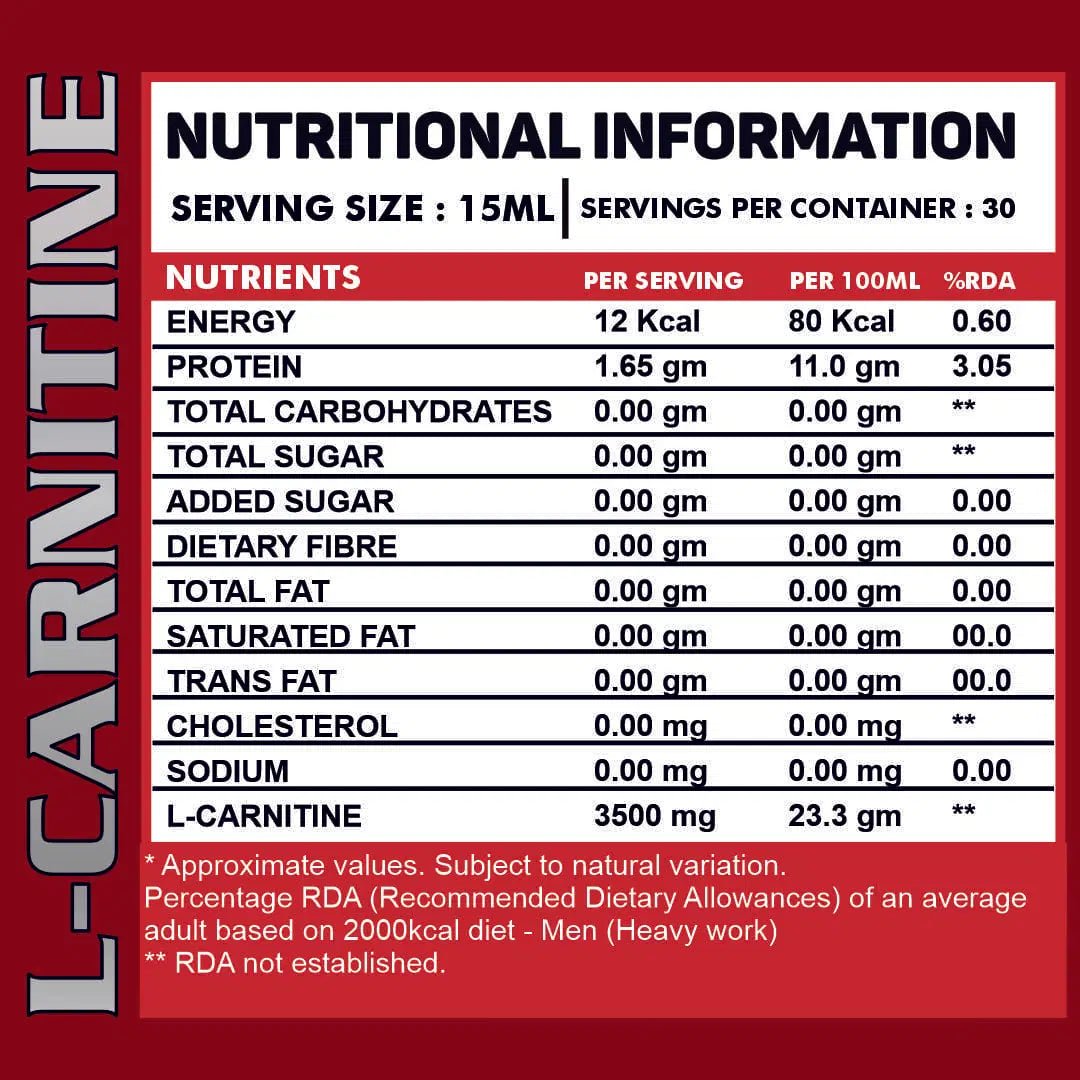 Liquid L - Carnitine 3500MG - Ripped Up Nutrition