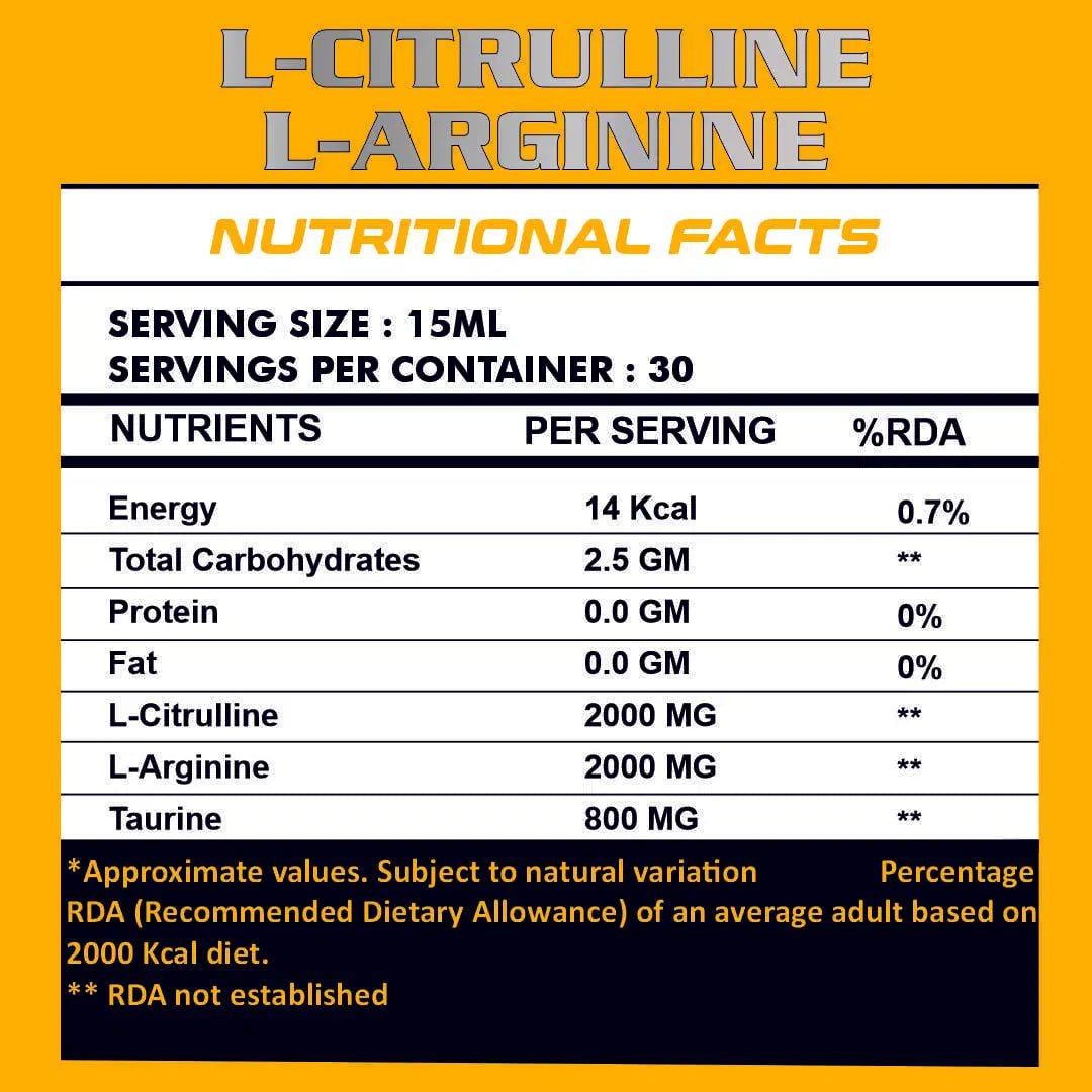Liquid L - Citrulline + L - Arginine + Taurine - Ripped Up Nutrition